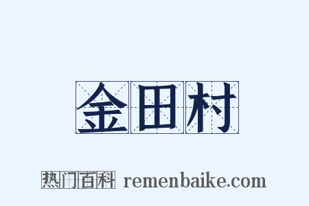 金田村是什么意思的图片